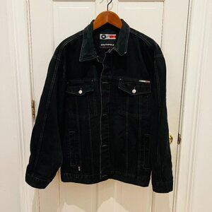 VTG Southpole Jacket Mens Black Denim Y2K Type II Grunge 90s Rap Hip Hop 90s